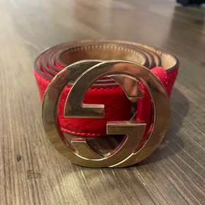 Red Gucci belt size 90cm